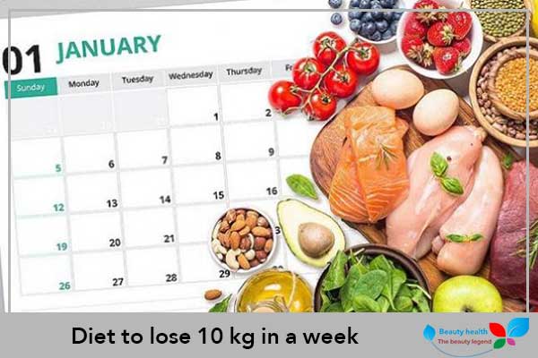 Diet to lose 10 kg in a week
